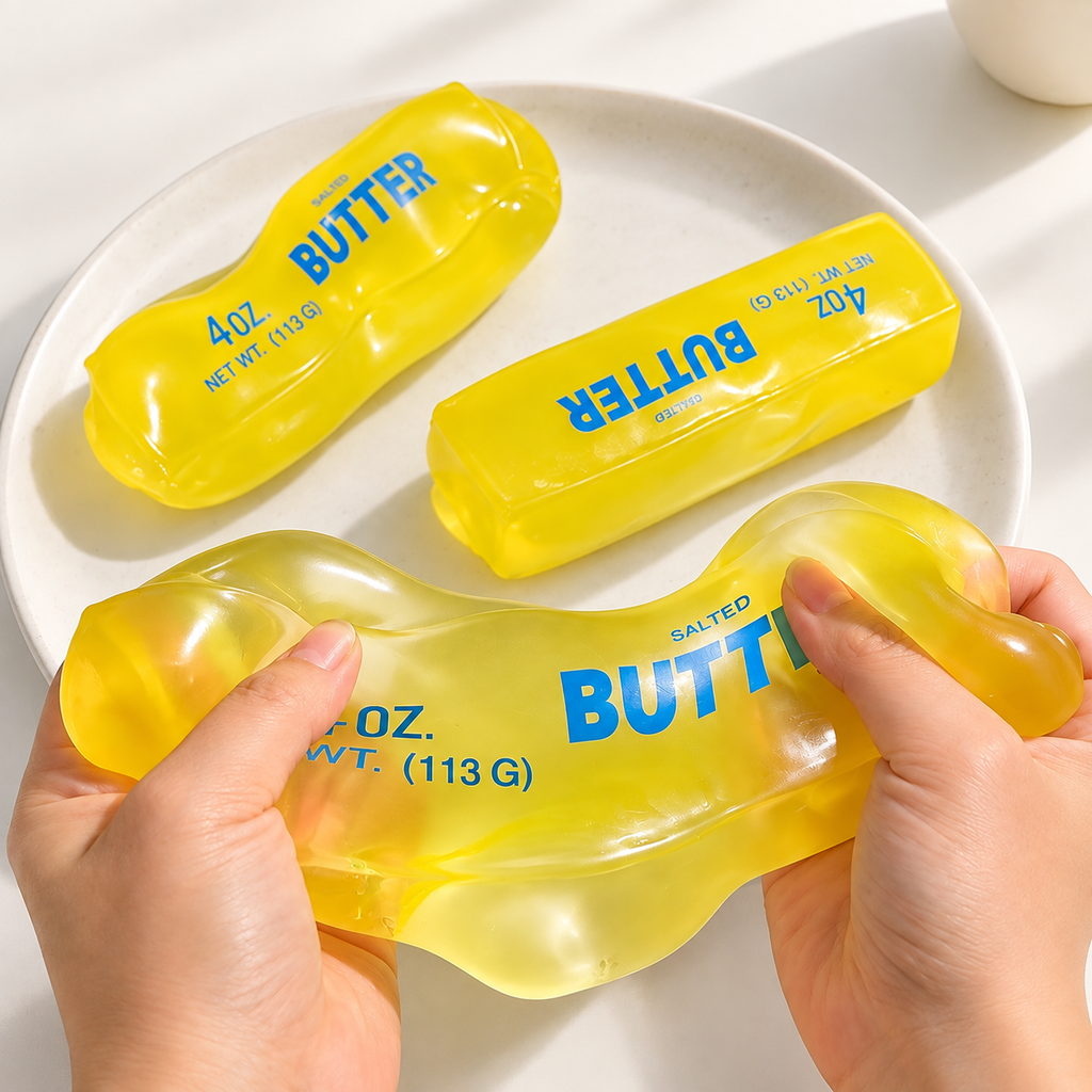 Realistic Vaseline Salted Butter Bar Squishy – Stretchy Stress Relief
